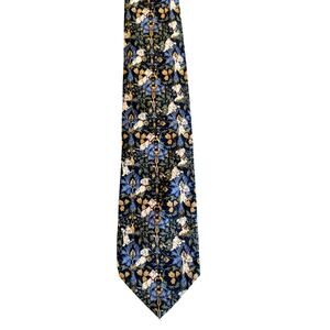 Disney 101 Dalmatians Silk Tie Made in Italy Floral Puppy Print Vintage Neckwear